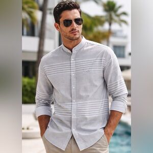 Armani Exchange A|X Men’s Band Collar Button Down Shirt XXL 100% Cotton BNWT